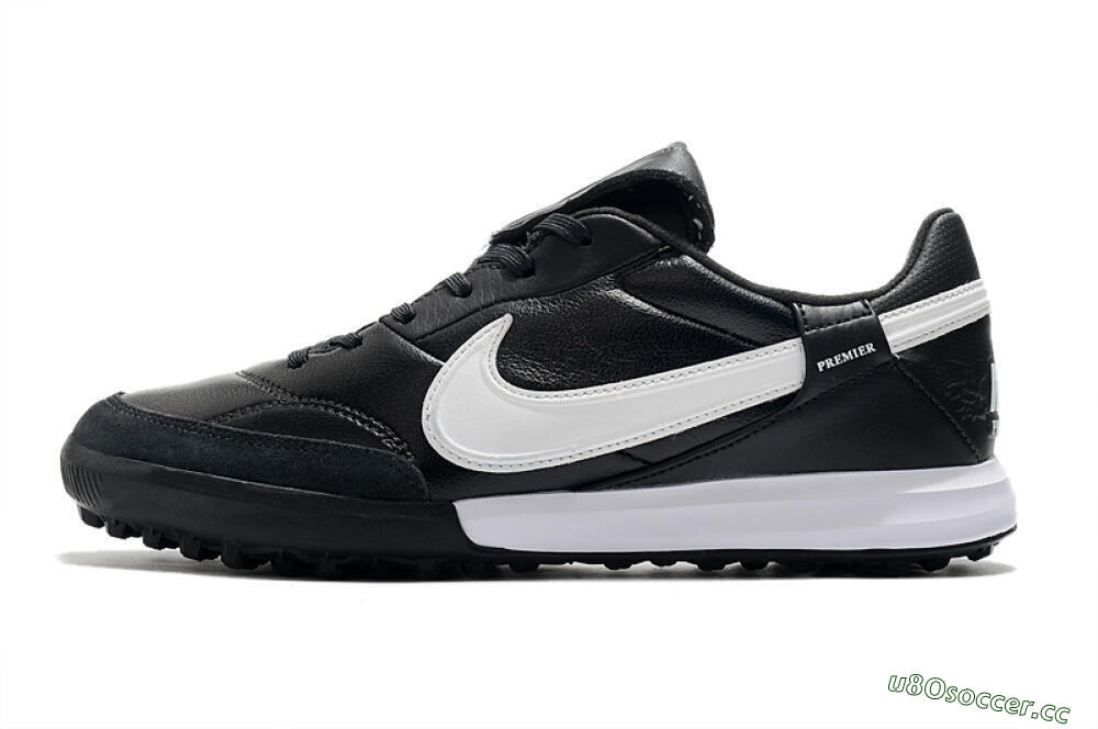 Men's Nike The Premier 3 TF Artificial Turf Low-Tops Football Shoes - Black/White 0