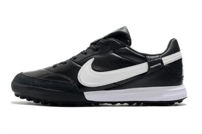 Men's Nike The Premier 3 TF Artificial Turf Low-Tops Football Shoes - Black/White