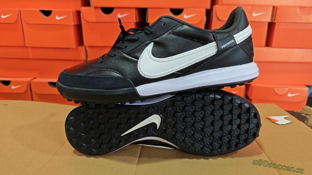 Men's Nike The Premier 3 TF Artificial Turf Low-Tops Football Shoes - Black/White 7