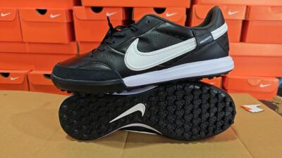 Men's Nike The Premier 3 TF Artificial Turf Low-Tops Football Shoes - Black/White