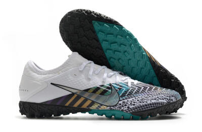Men's Nike Mercurial Vapor 13 Pro TF Artificial Turf Low-Tops Football Shoes - White/Black/Jade