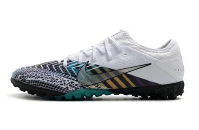 Men's Nike Mercurial Vapor 13 Pro TF Artificial Turf Low-Tops Football Shoes - White/Black/Jade