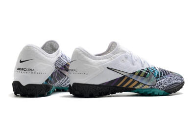 Men's Nike Mercurial Vapor 13 Pro TF Artificial Turf Low-Tops Football Shoes - White/Black/Jade