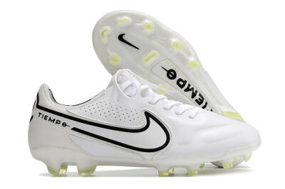 Men's Nike Tiempo Legend 9 Elite FG Firm Ground Low-Tops Football Boots - White/Black