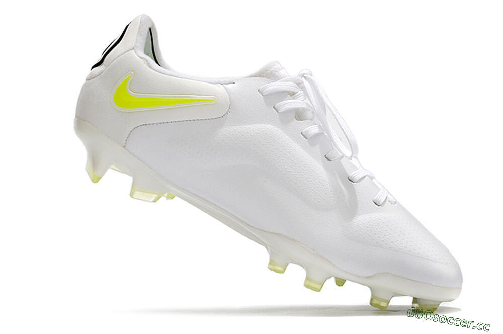 Men's Nike Tiempo Legend 9 Elite FG Firm Ground Low-Tops Football Boots - White/Black 4