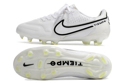 Men's Nike Tiempo Legend 9 Elite FG Firm Ground Low-Tops Football Boots - White/Black