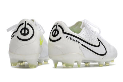 Men's Nike Tiempo Legend 9 Elite FG Firm Ground Low-Tops Football Boots - White/Black