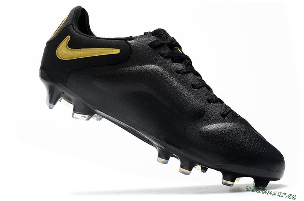 Men's Nike Tiempo Legend 9 Elite FG Firm Ground Low-Tops Football Boots - Black/Yellow 4