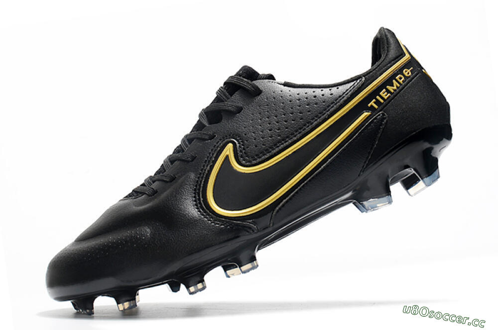 Men's Nike Tiempo Legend 9 Elite FG Firm Ground Low-Tops Football Boots - Black/Yellow 5