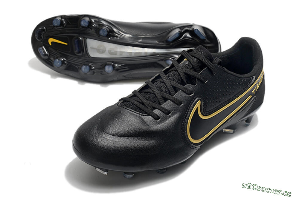 Men's Nike Tiempo Legend 9 Elite FG Firm Ground Low-Tops Football Boots - Black/Yellow 3