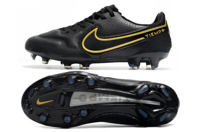 Men's Nike Tiempo Legend 9 Elite FG Firm Ground Low-Tops Football Boots - Black/Yellow