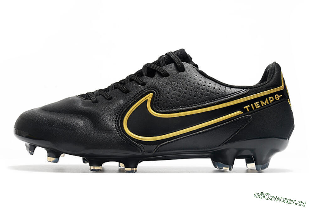 Men's Nike Tiempo Legend 9 Elite FG Firm Ground Low-Tops Football Boots - Black/Yellow 0