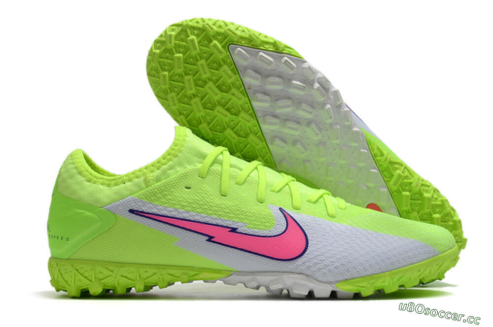 Men's Nike Mercurial Vapor 13 Pro TF Artificial Turf Low-Tops Football Shoes - Yellow/White/Pink 2