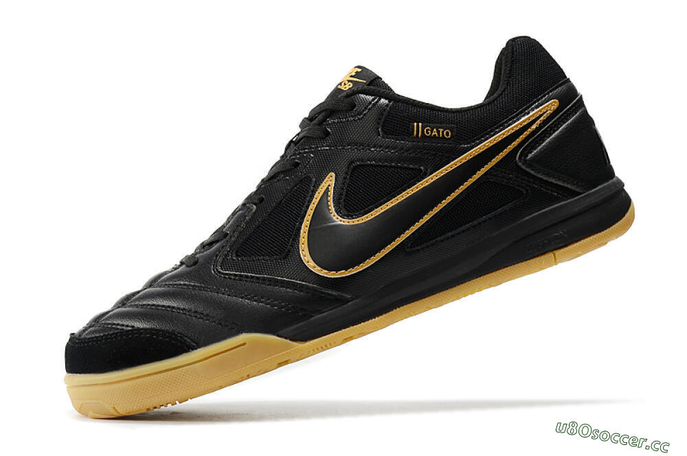 Men's Supreme x Nike SB Gato IC Indoor & Futsal Low-Tops Football Shoes - Black/Brown 5