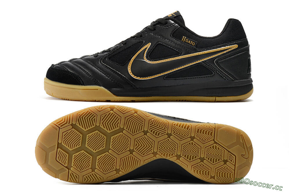 Men's Supreme x Nike SB Gato IC Indoor & Futsal Low-Tops Football Shoes - Black/Brown 1