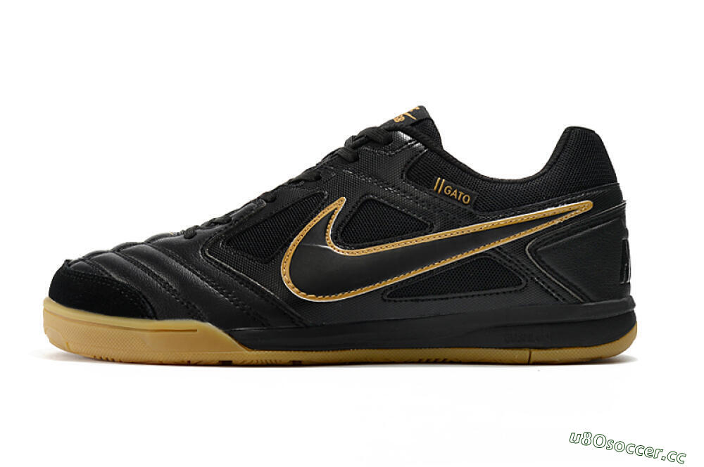Men's Supreme x Nike SB Gato IC Indoor & Futsal Low-Tops Football Shoes - Black/Brown 0