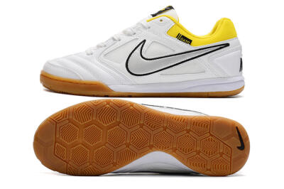 Men's Supreme x Nike SB Gato IC Indoor & Futsal Low-Tops Football Shoes - White/Silver/Yellow