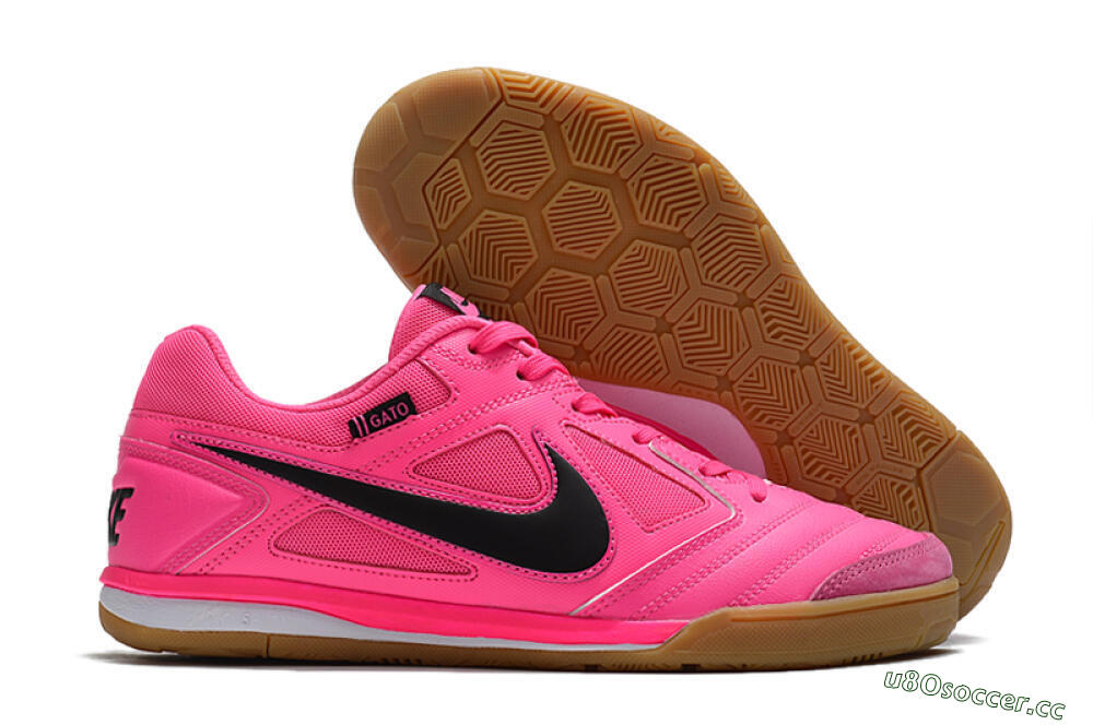 Men's Supreme x Nike SB Gato IC Indoor & Futsal Low-Tops Football Shoes - Pink/Black/White 2