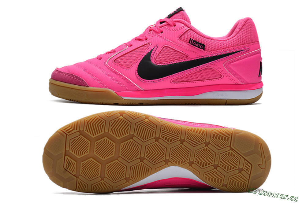 Men's Supreme x Nike SB Gato IC Indoor & Futsal Low-Tops Football Shoes - Pink/Black/White 1