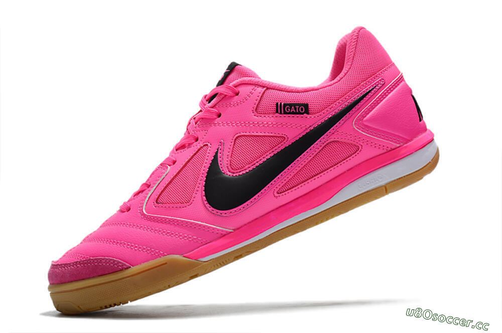 Men's Supreme x Nike SB Gato IC Indoor & Futsal Low-Tops Football Shoes - Pink/Black/White 5