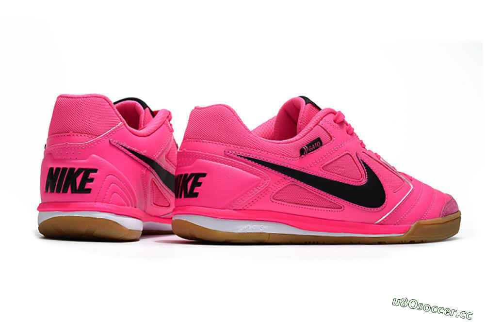 Men's Supreme x Nike SB Gato IC Indoor & Futsal Low-Tops Football Shoes - Pink/Black/White 6