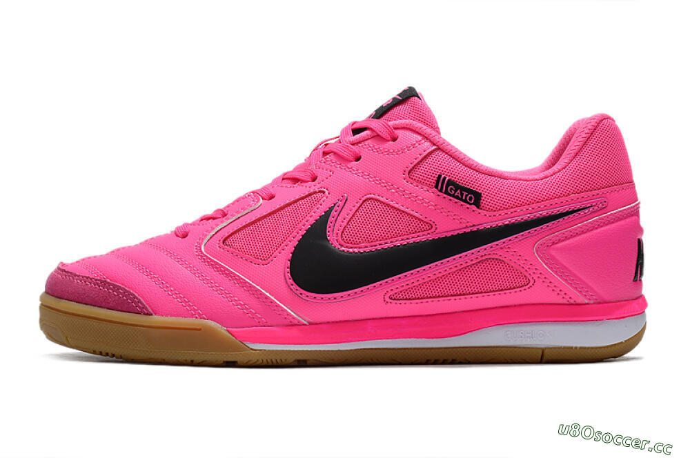 Men's Supreme x Nike SB Gato IC Indoor & Futsal Low-Tops Football Shoes - Pink/Black/White 0