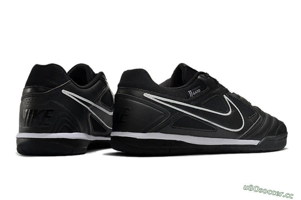 Men's Supreme x Nike SB Gato IC Indoor & Futsal Low-Tops Football Shoes - Black/White 6