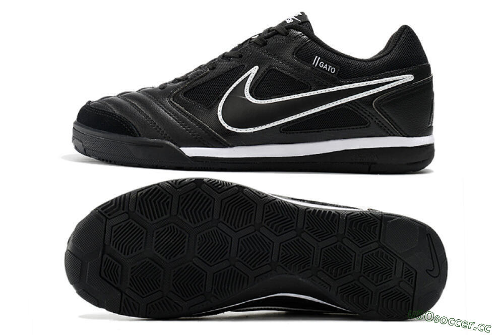 Men's Supreme x Nike SB Gato IC Indoor & Futsal Low-Tops Football Shoes - Black/White 1