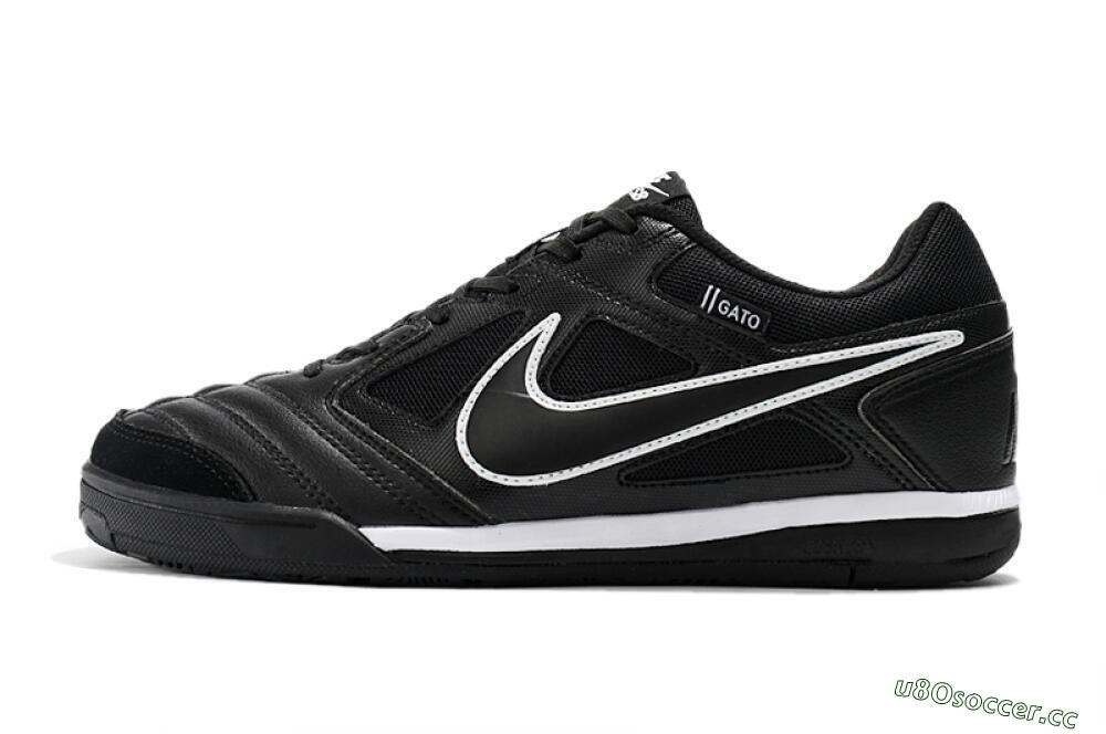 Men's Supreme x Nike SB Gato IC Indoor & Futsal Low-Tops Football Shoes - Black/White 0