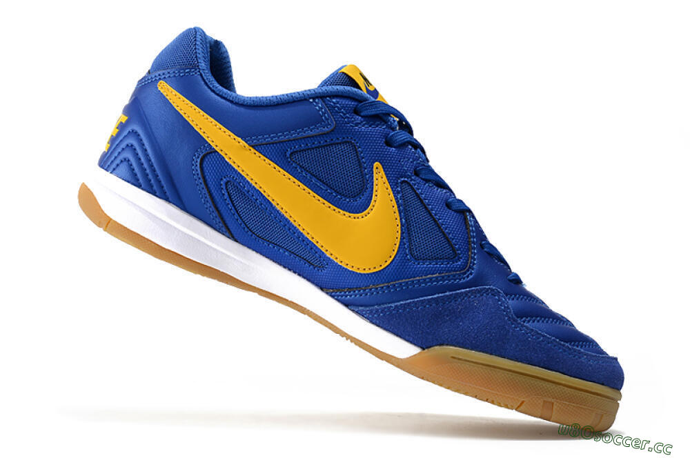 Men's Supreme x Nike SB Gato IC Indoor & Futsal Low-Tops Football Shoes - Blue/Yellow/White 4