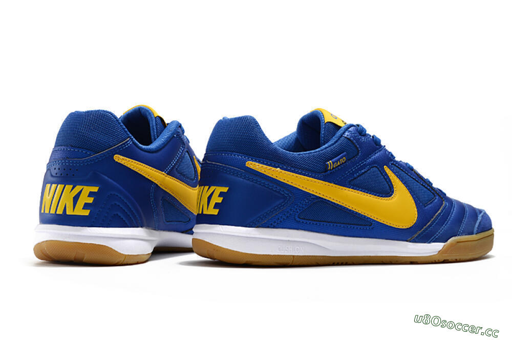 Men's Supreme x Nike SB Gato IC Indoor & Futsal Low-Tops Football Shoes - Blue/Yellow/White 6