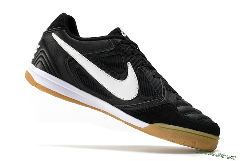 Men's Supreme x Nike SB Gato IC Indoor & Futsal Low-Tops Football Shoes - Black/White/Brown 4