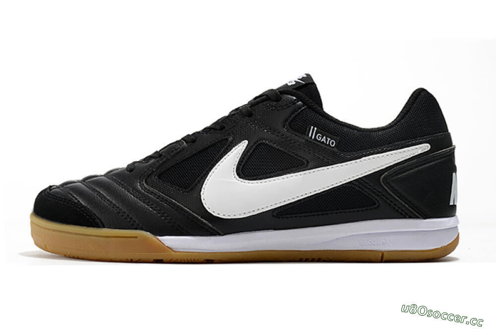 Men's Supreme x Nike SB Gato IC Indoor & Futsal Low-Tops Football Shoes - Black/White/Brown 0