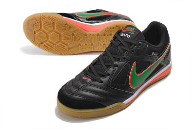 Men's Supreme x Nike SB Gato IC Indoor & Futsal Low-Tops Football Shoes - Black/Red/Green