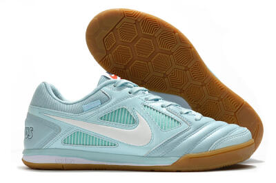 Men's Supreme x Nike SB Gato IC Indoor & Futsal Low-Tops Football Shoes - Jade/White/Brown