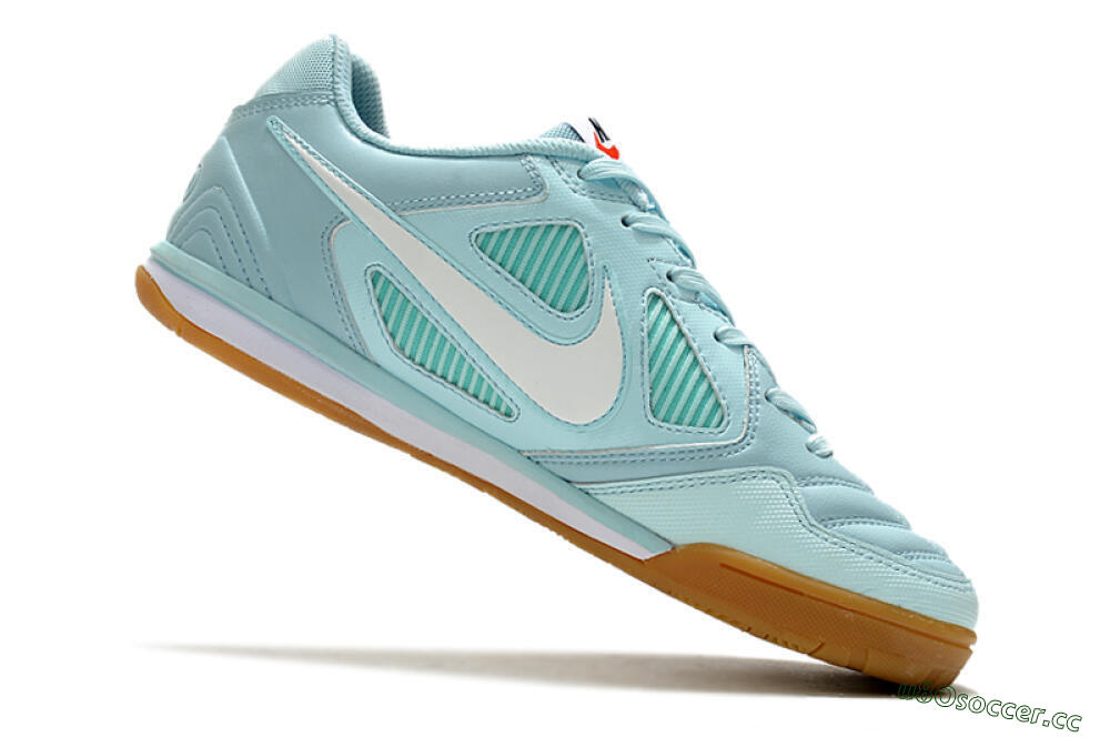 Men's Supreme x Nike SB Gato IC Indoor & Futsal Low-Tops Football Shoes - Jade/White/Brown 4