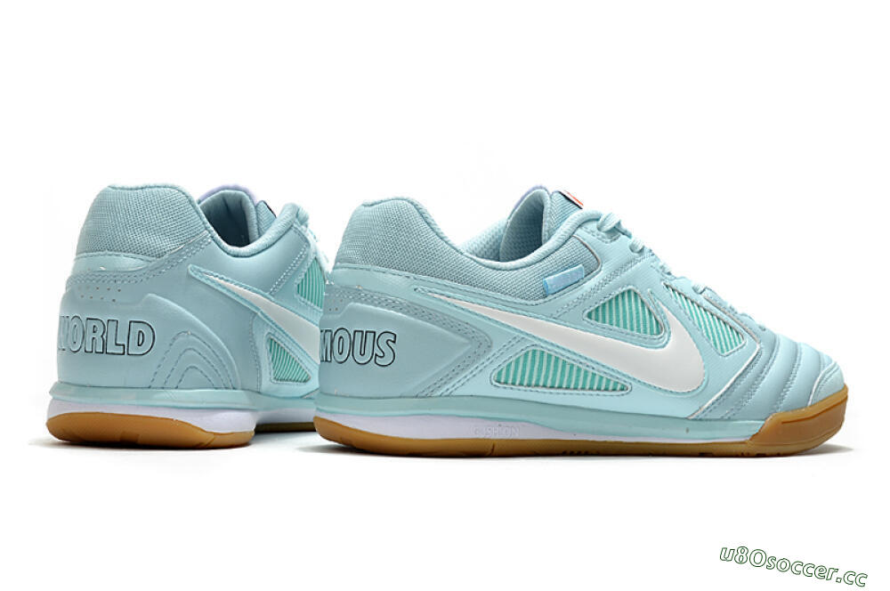 Men's Supreme x Nike SB Gato IC Indoor & Futsal Low-Tops Football Shoes - Jade/White/Brown 6
