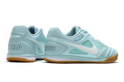 Men's Supreme x Nike SB Gato IC Indoor & Futsal Low-Tops Football Shoes - Jade/White/Brown