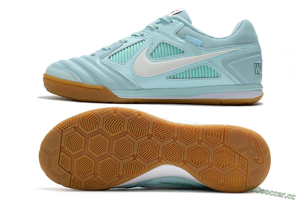 Men's Supreme x Nike SB Gato IC Indoor & Futsal Low-Tops Football Shoes - Jade/White/Brown 1