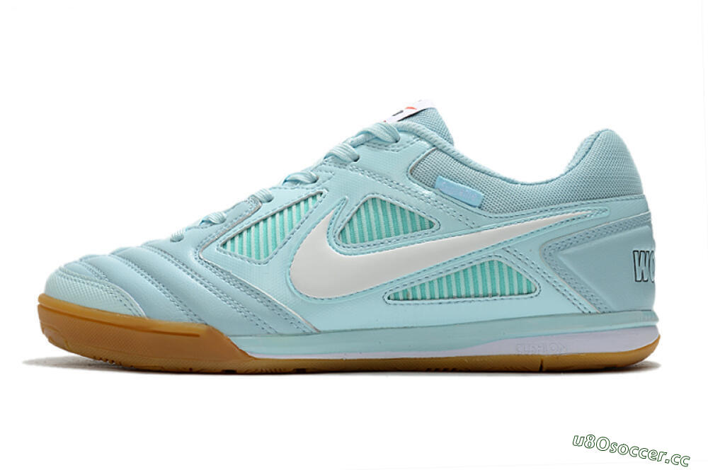 Men's Supreme x Nike SB Gato IC Indoor & Futsal Low-Tops Football Shoes - Jade/White/Brown 0