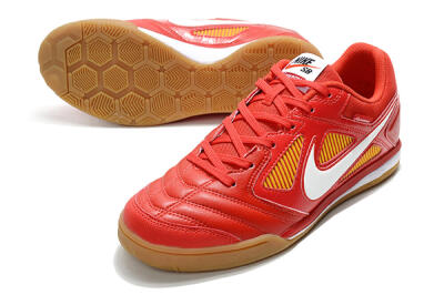 Men's Supreme x Nike SB Gato IC Indoor & Futsal Low-Tops Football Shoes - Red/White/Yellow