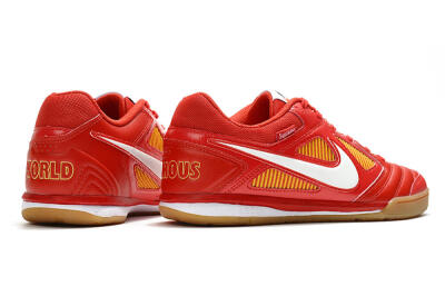 Men's Supreme x Nike SB Gato IC Indoor & Futsal Low-Tops Football Shoes - Red/White/Yellow