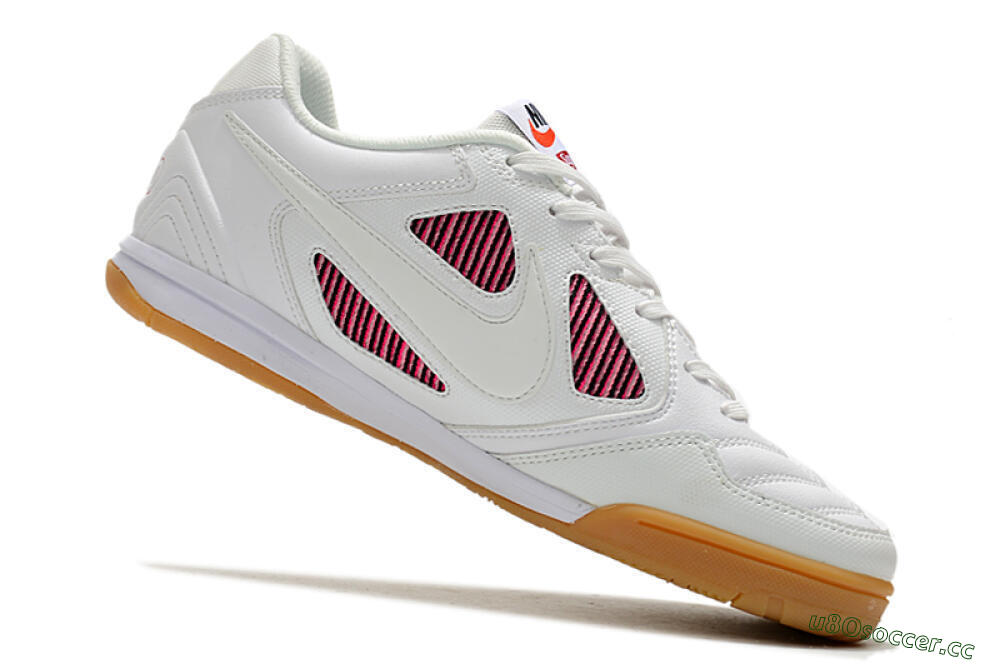 Men's Supreme x Nike SB Gato IC Indoor & Futsal Low-Tops Football Shoes - White/Red/Brown 4