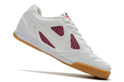 Men's Supreme x Nike SB Gato IC Indoor & Futsal Low-Tops Football Shoes - White/Red/Brown