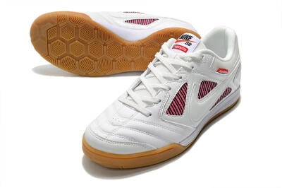 Men's Supreme x Nike SB Gato IC Indoor & Futsal Low-Tops Football Shoes - White/Red/Brown