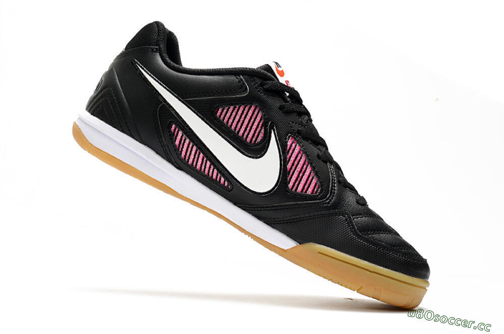 Men's Supreme x Nike SB Gato IC Indoor & Futsal Low-Tops Football Shoes - Black/White/Red 4