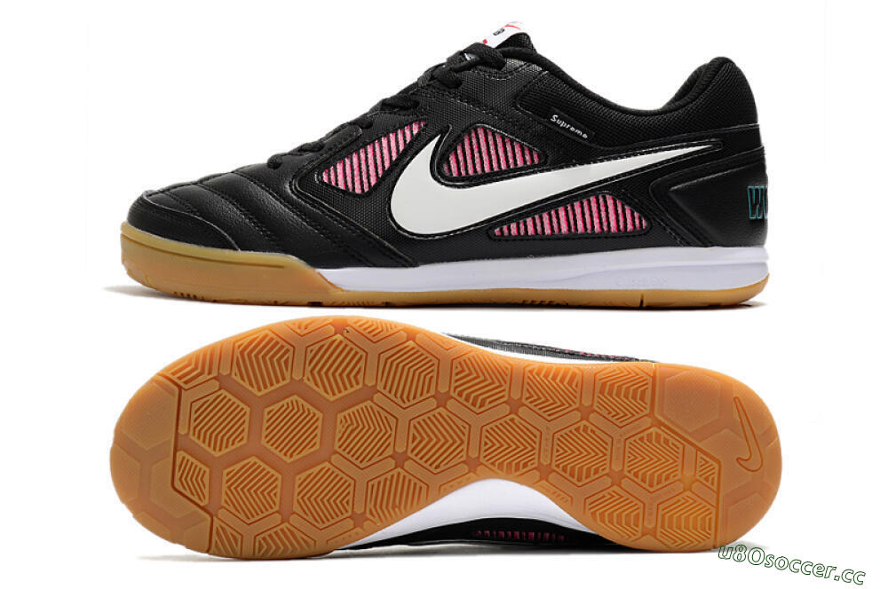Men's Supreme x Nike SB Gato IC Indoor & Futsal Low-Tops Football Shoes - Black/White/Red 1