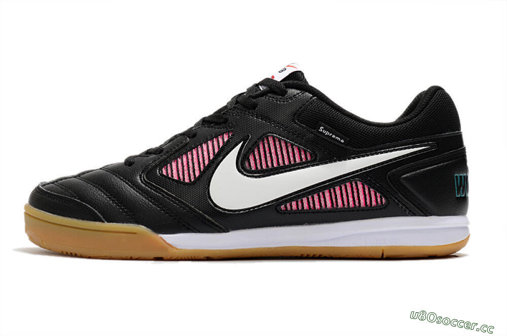 Men's Supreme x Nike SB Gato IC Indoor & Futsal Low-Tops Football Shoes - Black/White/Red 0