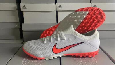 Men's Nike Mercurial Vapor 13 Pro TF Artificial Turf Low-Tops Football Shoes - White/Red