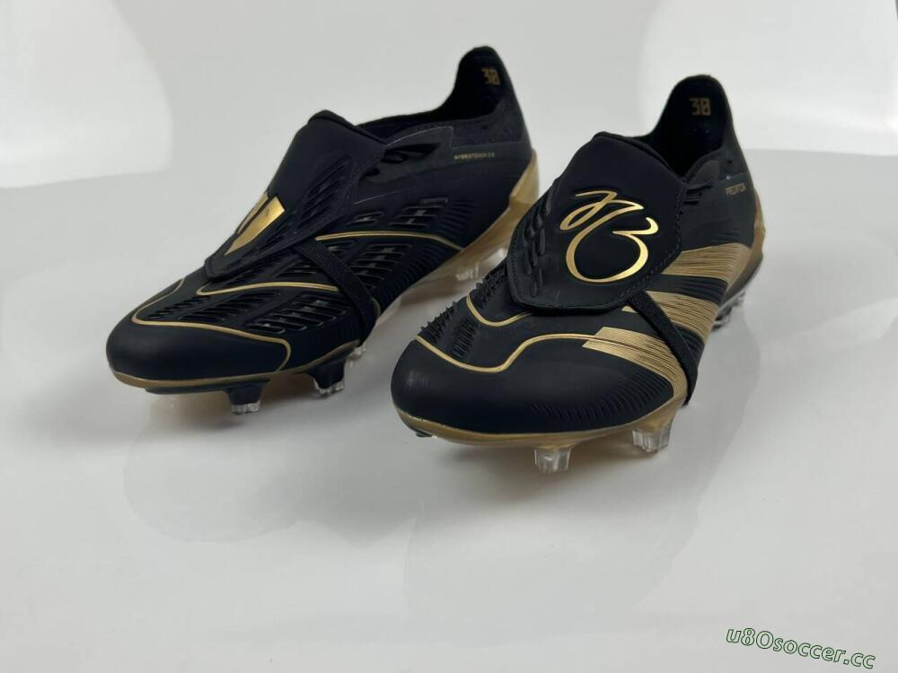 Men's Adidas Predator Elite Tongue FG Firm Ground Low-Tops Football Boots - Black/Gold
